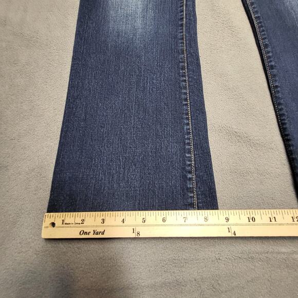 Old Navy Jeans Womans 10 Blue Sweetheart Boot Cut Distressed Stretch - Picture 6 of 13